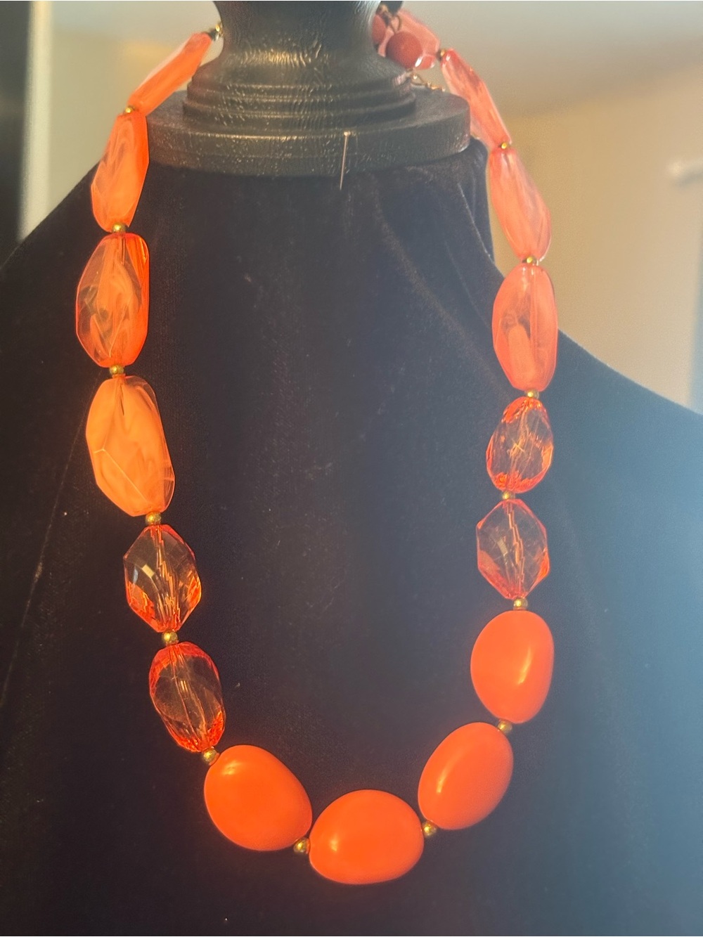 paparazzi Bright Orange Statement Beaded Necklace